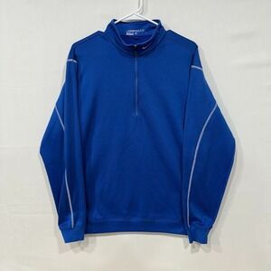 Nike Golf Therma-Fit 1/4 Zip Pullover Mens Medium Blue Athletic Training‎